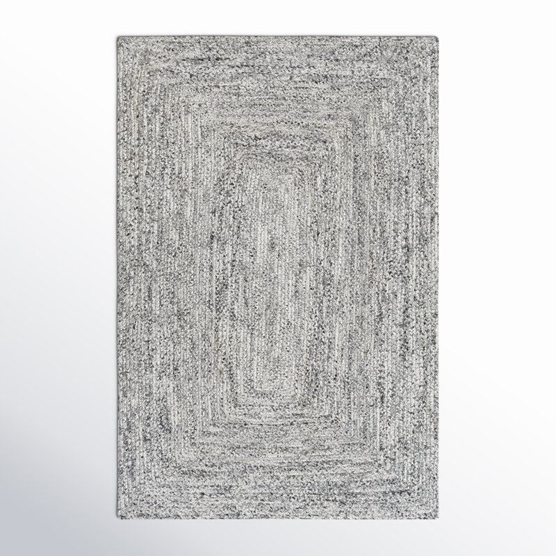 Rectangle Groh Flatweave Polyester Area Rug in Gray, Rectangle 6' x 9'