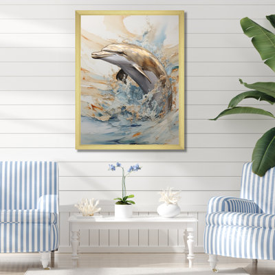 " Beige And Gold Dolphin Happiness "