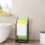 Porte-serviettes autoportant en fer à 3 niveaux, tablette de salle de bain de 30 pouces, organisateur d'échelle de style rétro rustique industriel pour la salle de lavage et la chambre à coucher