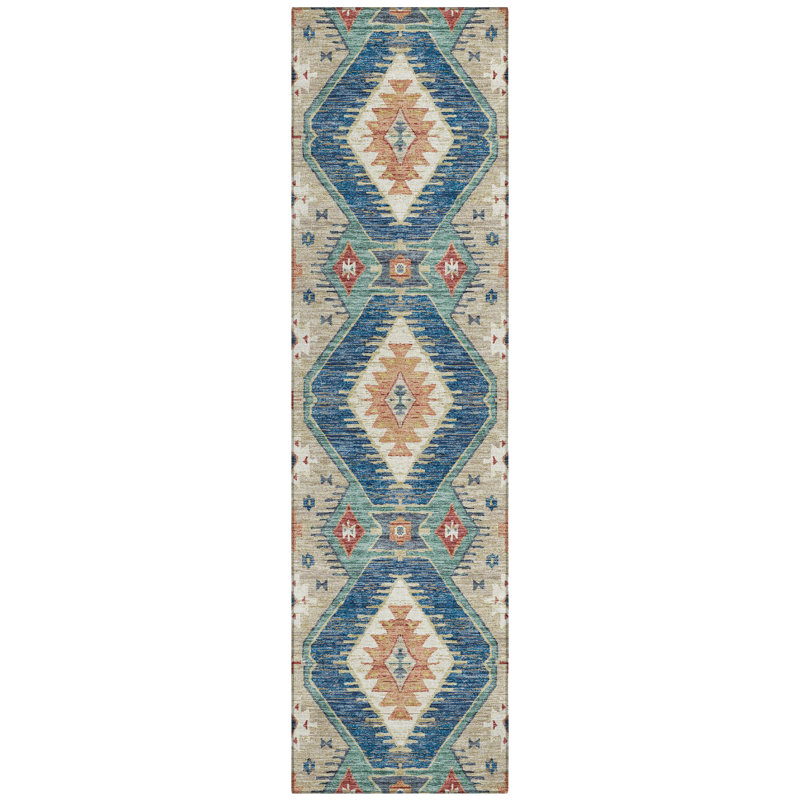 Tapis marocain intérieur / extérieur lavable à la machine Husby ACN2210, Tapis de couloir 2 pi 3 po x 7 pi 6 po