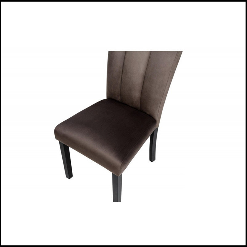 Chaises de salle à manger en velours cèdre brun (ensemble de 2), sièges luxueux et confortables pour des salles à manger élégantes