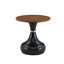 Ensemble de tables basses gigognes abordables de luxe en forme de gourde. Plateau de table en panneau de fibres à densité moyenne noyer avec une base en métal peinte en noir. Ensemble de tables basses deux pièces. Idéal pour le salon et la salle à manger.