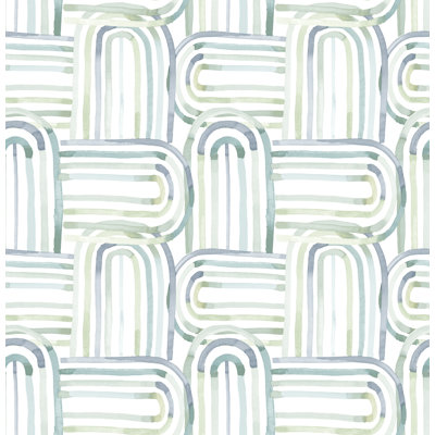 Lolly Blue Arches Wallpaper