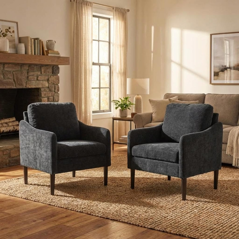 Upholstered Accent Chair, Black