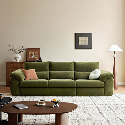Green Cotton Linen Modular Sofa cushion Fourseat