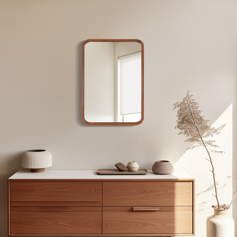 Miroir mural Sarwat, Noyer, 24 po x 18 po