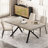 Retro Rectangular Stretch Dining Table With Black Fine Sand Iron Foot Base-1618548739-1618548749