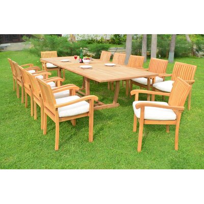 Moultrie Luxurious 13 Piece Teak Dining Set -  Rosecliff Heights, 07FB93909D63481C8027239D0B92F318