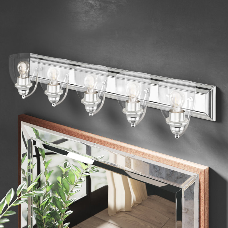 5 - Light Dimmable Vanity Light, Polished Chrome