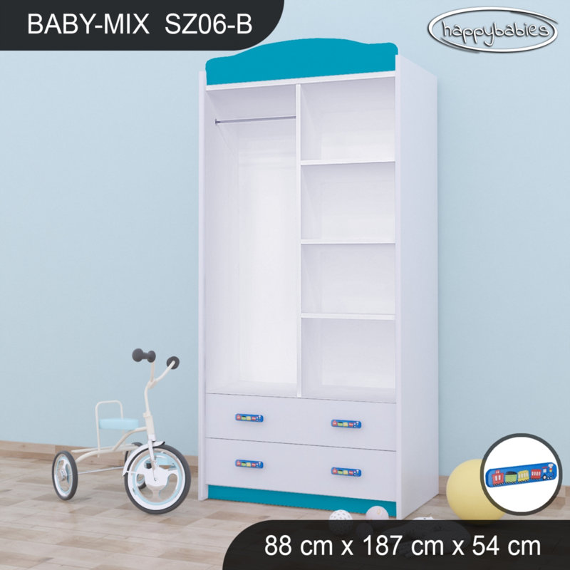 2 Door Wardrobe, Blue