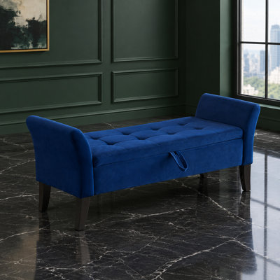 Banc de rangement capitonné avec accoudoirs