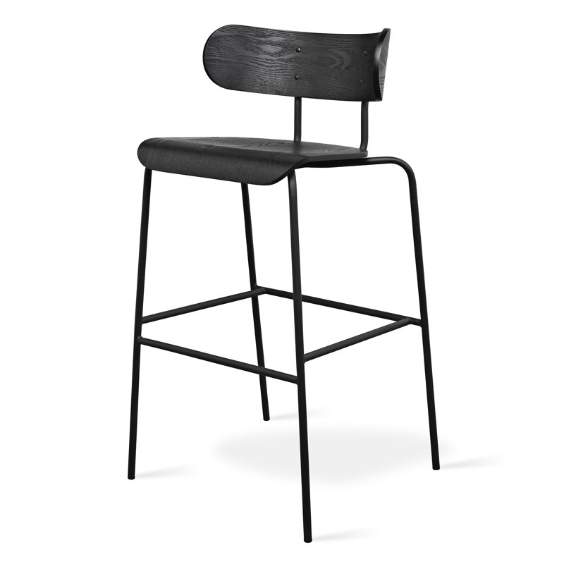 Bantam Bar Stool, Black Ash