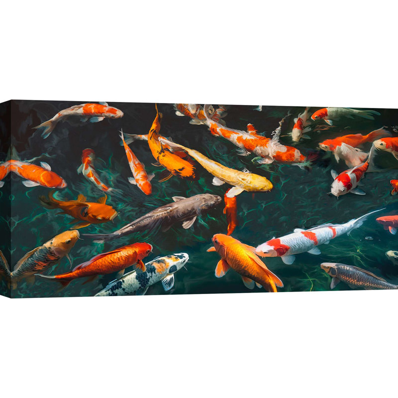 Pond With Koi-Fish (Detail) by Teo Rizzardi - Wrapped Canvas Print, 60cm H x 120cm W x 4cm D