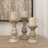 Mango Wood Turned Style Pillar Candle Holders (Set of 3)-2145879325
