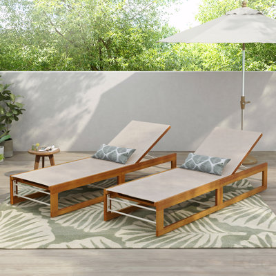 Ensemble de 2 chaises longues d'extérieur