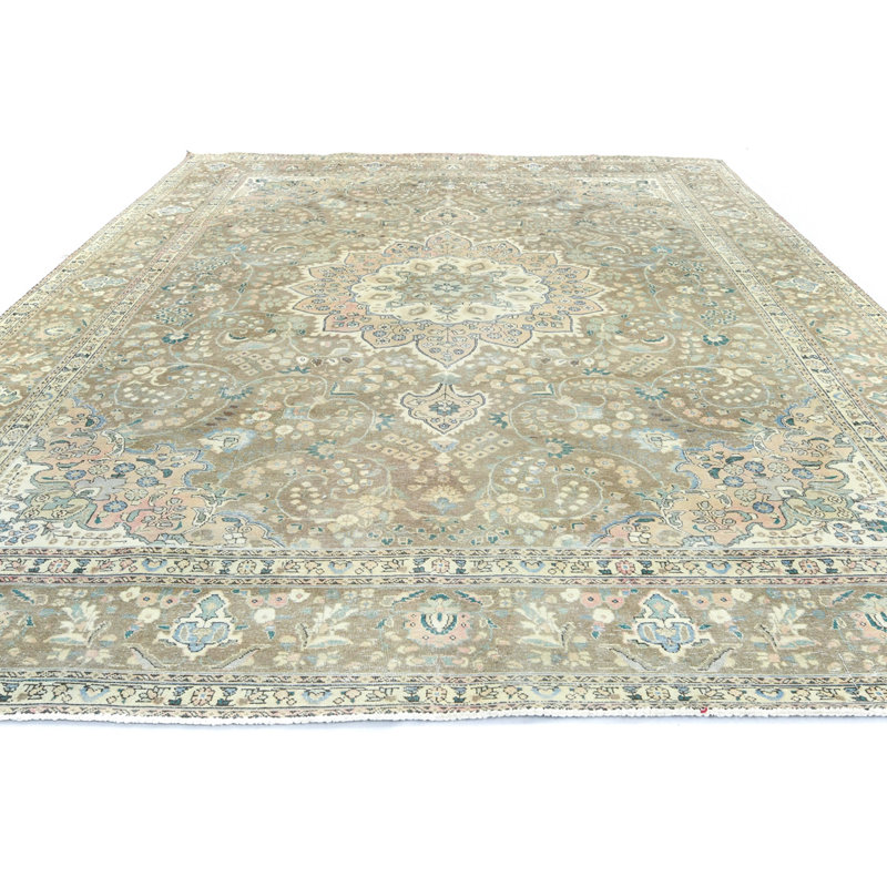 Tapis rectangulaire brun / vert 10 pi x 12 pi 7 po