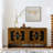 Wood Console Table with Geometric Pattern, Adjustable Shelves-1677120503