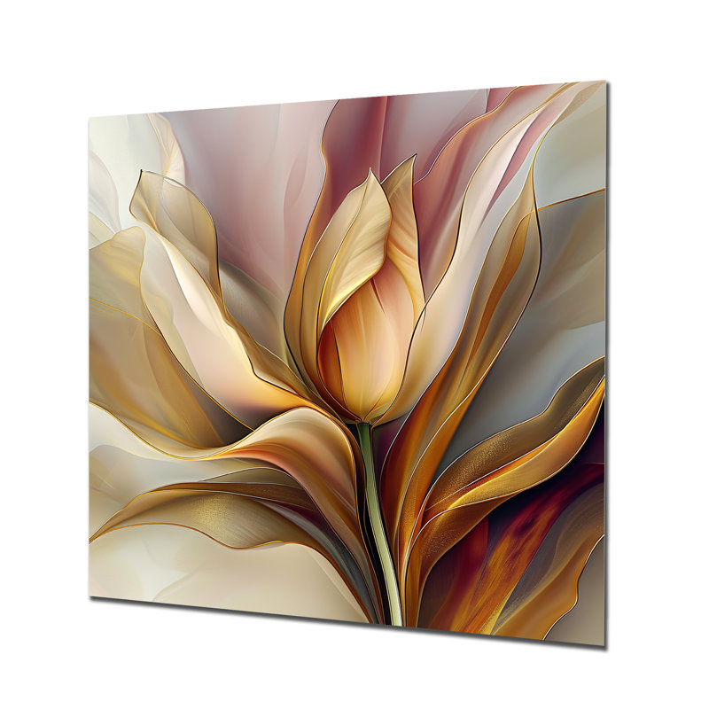 «Yellow Tulip», impression d'art mural, Métal métal, H 16 po x l 16 po x P 1 po