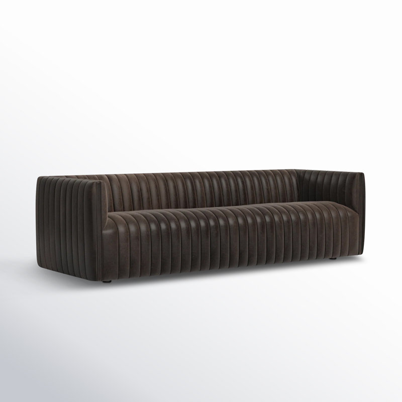 Augustine 97" Sofa, Deacon Wolf Genuine Leather, 26.5" H x 97" W x 35" D