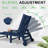 Outdoor HDPE Adjustable Reclining Chaise Lounge Chair With Wheels & Cup Holder-491231206