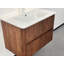 Meuble-lavabo mural 30 po avec 2 tiroirs, meuble-lavabo flottant ECO avec évier et drain, noyer rétro