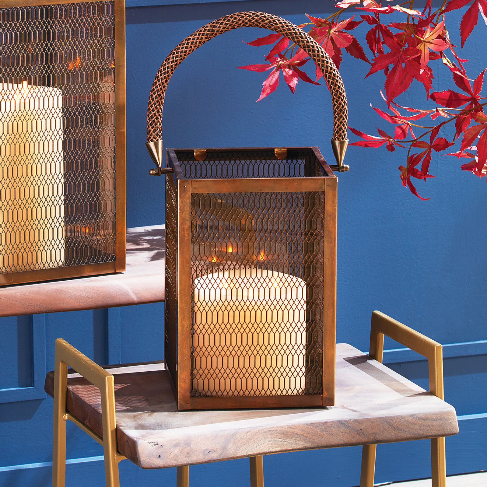 Furlane Tabletop Lantern, 12" H x 10.5" W x 8" D
