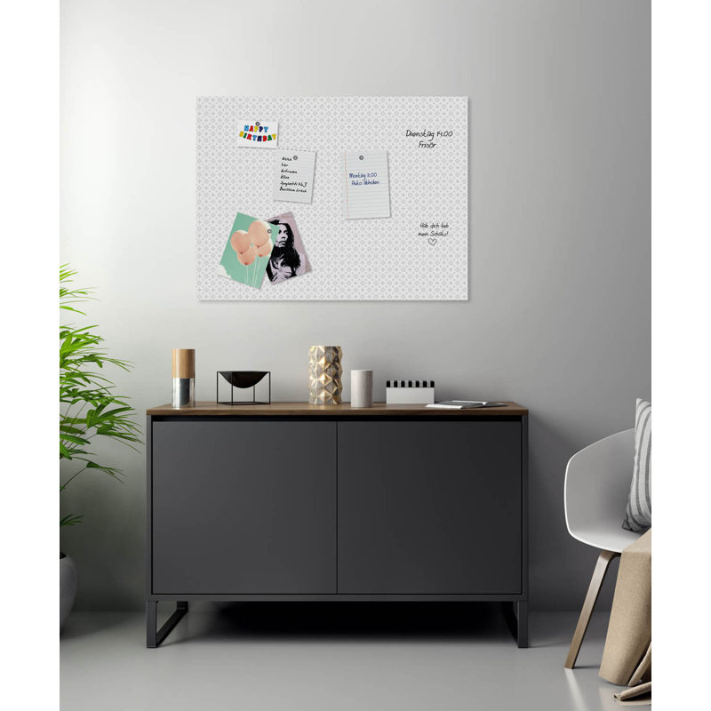 Magnetic Glass Photo Memo Board, White