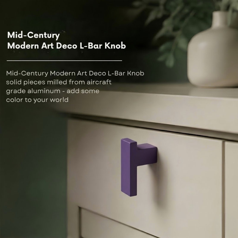 2" Length Bar Knob, Royal (Purple)