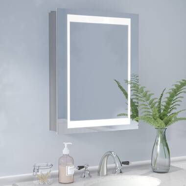 Davion 16'' W 36'' H Recessed Frameless Medicine Cabinet with Mirror and 4  Adjustable Shelves