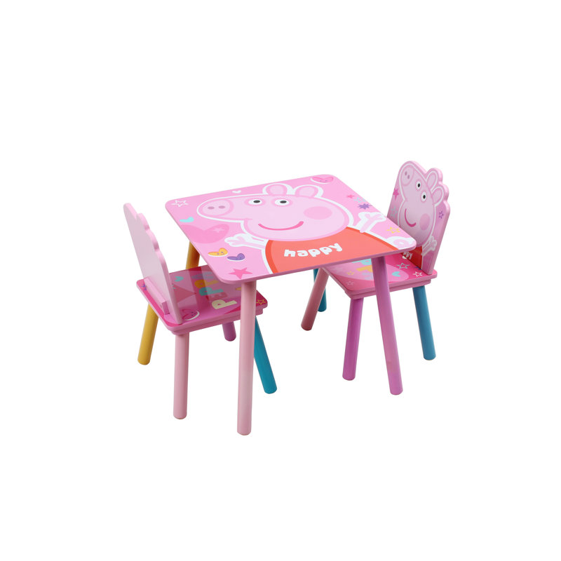 Peppa Pig Wooden Table & 2 Chairs Set  by Nixy Children