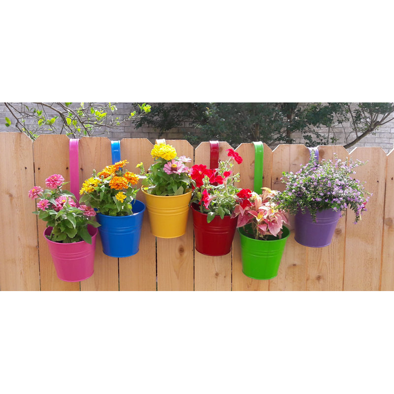 Aardsma Metal Railing Planter, Multicolor, 6