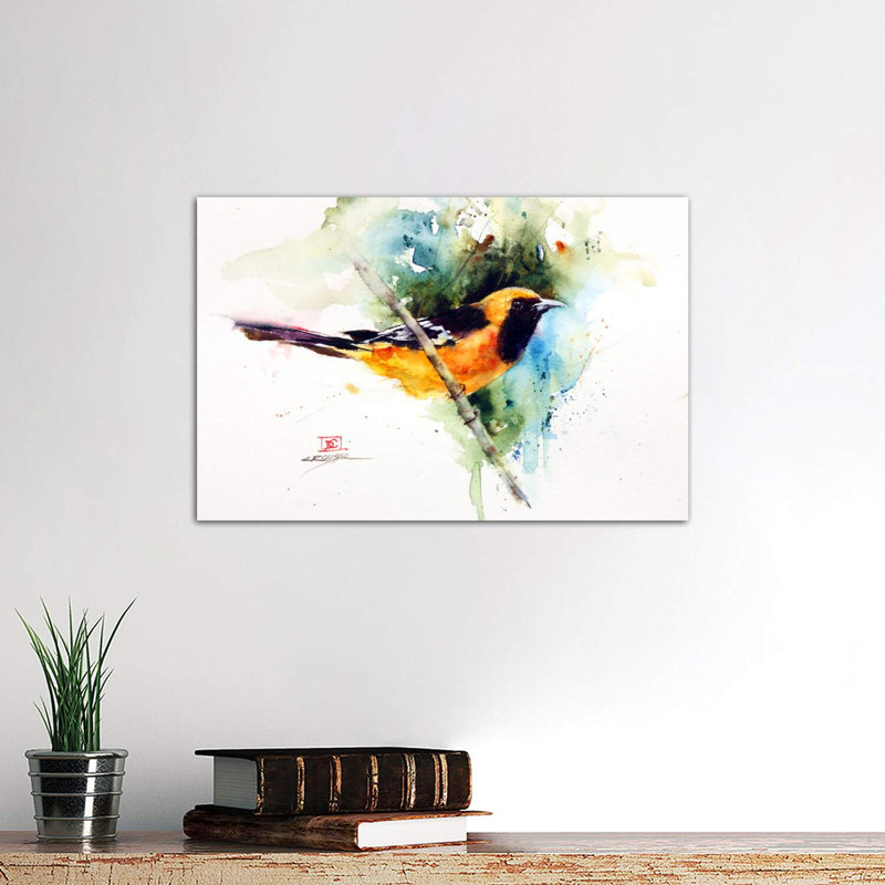 «Bird», reproduction d'art encadrée, Toile tendue, H 18 po x l 26 po x P 1,5 po