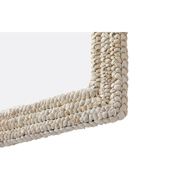 Rectangle Cornhusk Mirror in Linen White, 42" x 27"
