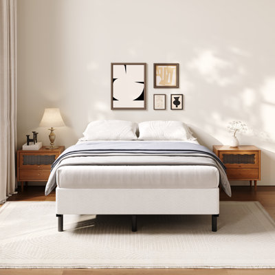 9 Inch King Size Box Spring, 3500 LBS Heavy Duty Box Spring King Metal Mattress Foundation with Fabric Cover, Tool-Free Easy Assembly, Noise Free