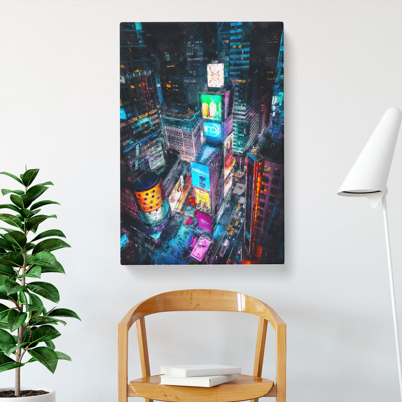Times Square In New York City - Wrapped Canvas Print, 91cm H x 60cm W x 3cm D