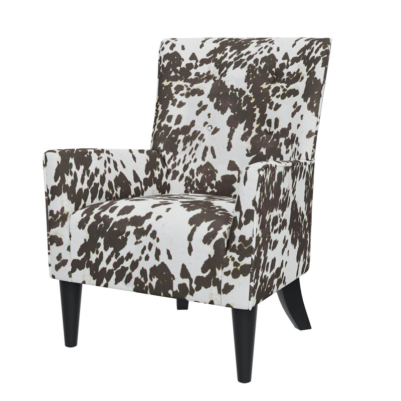 Prenella Upholstered Wingback Chair, Brown Polyester