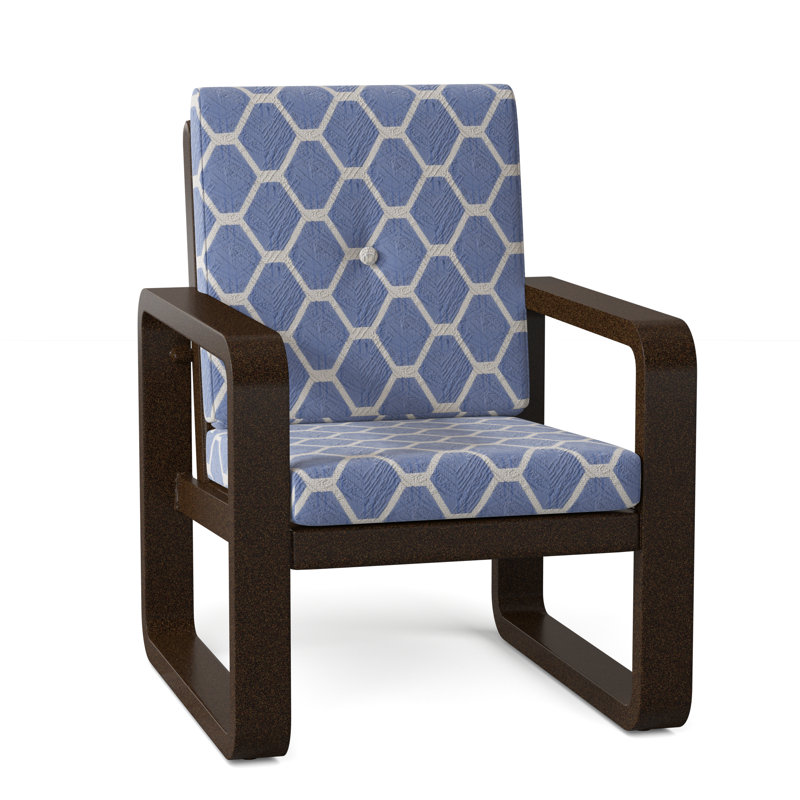 Vale Outdoor Dining Armchair, Chestnut Brown, Canvas Bird's Eye Sunbrella® Canvas