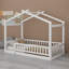 Structure de lit en bois avec clôture-1457319815
