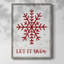 Let It Snow Snowflake, reproduction encadrée - bois massif