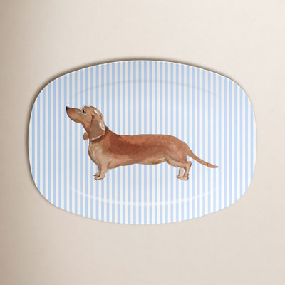 Mariposa Friends Tan Dachshund Platter