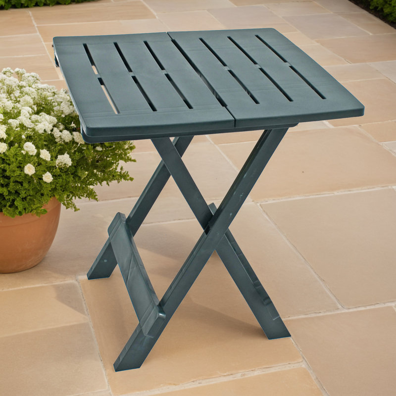 Drexell Folding Plastic Side Table, Green