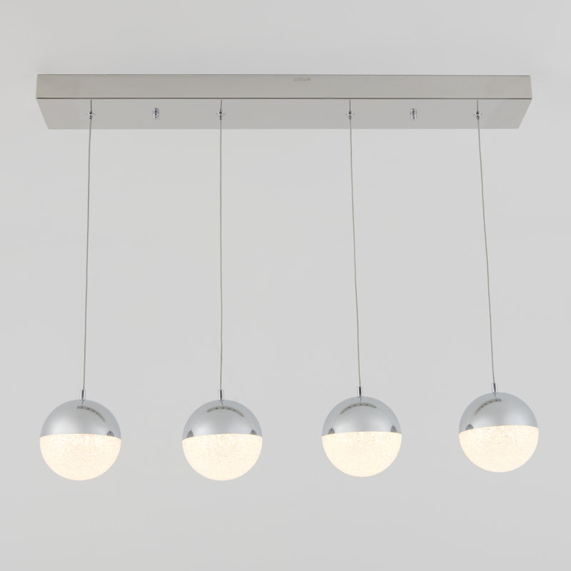 Sparkle Chrome 4-Light LED Globe Pendant