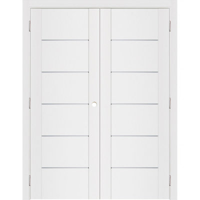 Double porte intérieure stratifiée blanc doux pré-suspendu Stile 008