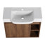 Meuble-lavabo mural avec lavabo en céramique et porte à fermeture en douceur