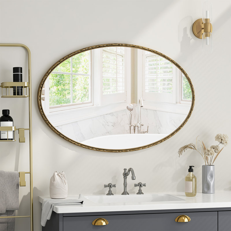 Miroir rétro Iron Art (miroir inclus seulement), Doré