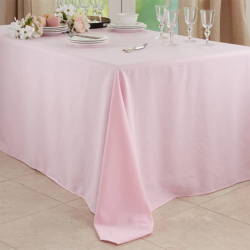 Daisylynn Rectangular Polyester Tablecloth, 108" L x 90" W, Pink