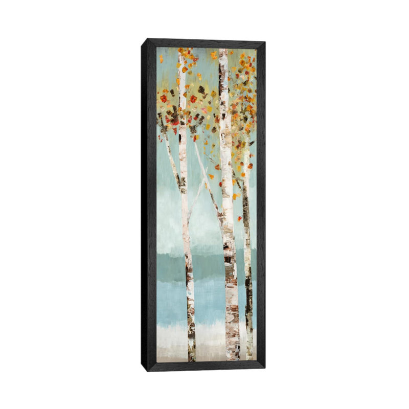 Lookout II by Allison Pearce - Panoramic Painting on Canvas, 30.48 cm H x 91.44 cm W, Black Framed Canvas