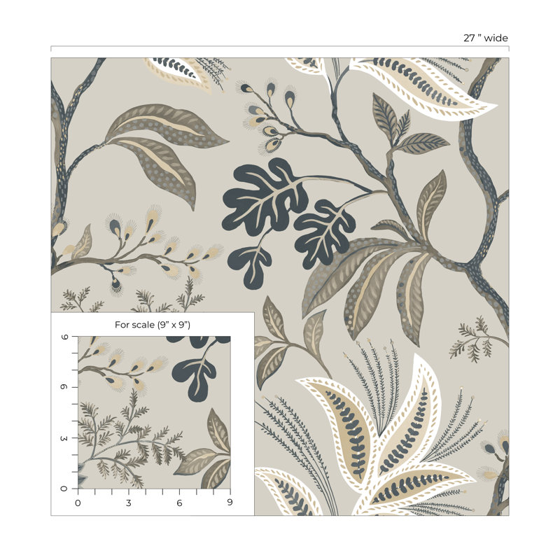 Rouleau de fleurs Addiston, Gris / beige / ivoire