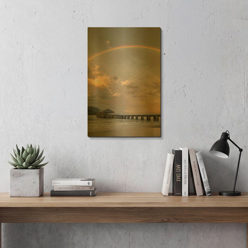 «Rainbow Pier IV» par Dennis Frates, art mural en métal, 16 po x 24 po, 16 po x 24 po