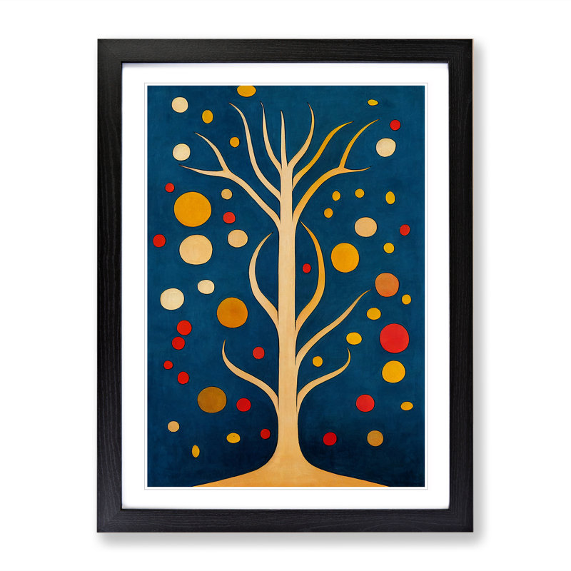 Bold Abstract Tree No.3 - Single Picture Frame Painting, Black, 64cm H x 46cm W x 2cm D